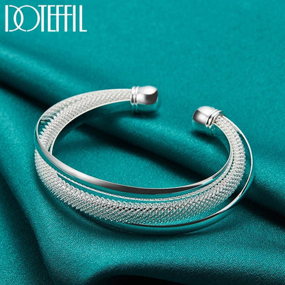 Women’s & Men’s Silver Bangle Elegant 925 Sterling Smooth Bracelet