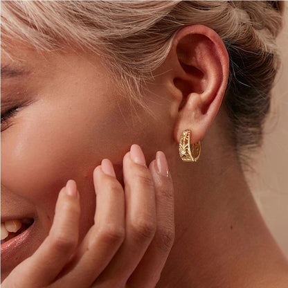 Earrings for Women  Real Gold Plated Hoop Earrings Hypoallergenic Lightweight