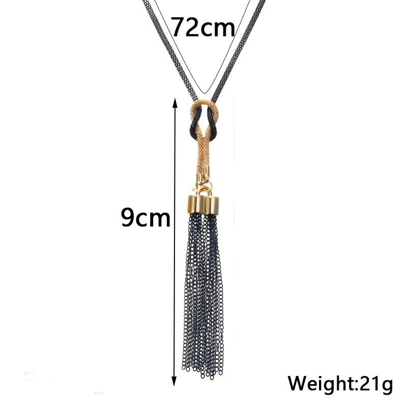 Women’s Geometric Twisted Necklace Tassel Pendant Fashion Gift