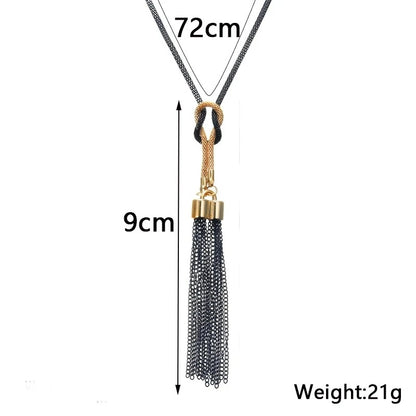 Women’s Geometric Twisted Necklace Tassel Pendant Fashion Gift