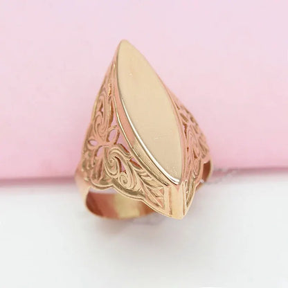 Unique Butterfly Glossy Ring 14K Rose Gold Plated Wedding Jewelry