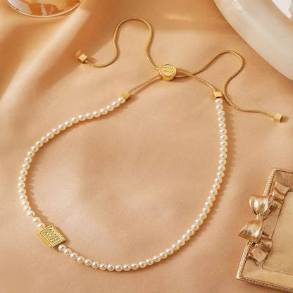 Spring Summer Pearl Necklace Imitation Pearls Clavicle Chain