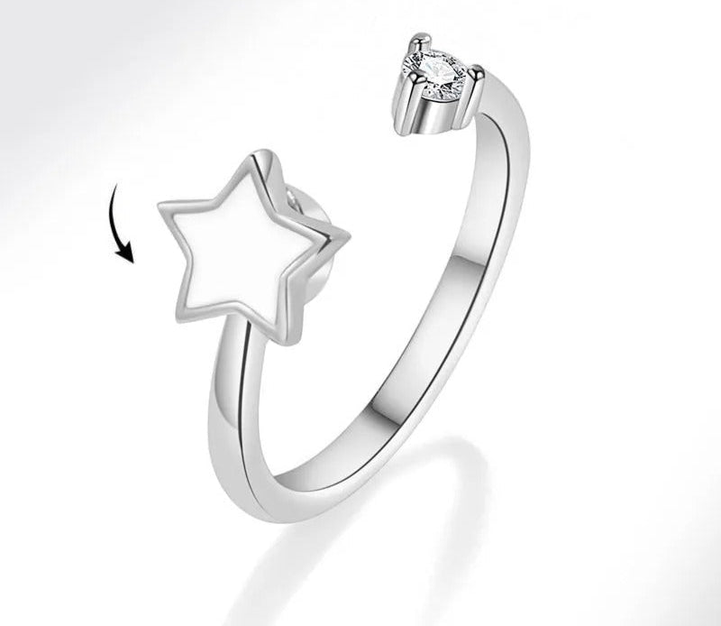 Sunflower Anxiety Spinner Ring for Women Butterfly Charm Fidget Ring