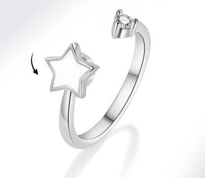 Sunflower Anxiety Spinner Ring for Women Butterfly Charm Fidget Ring