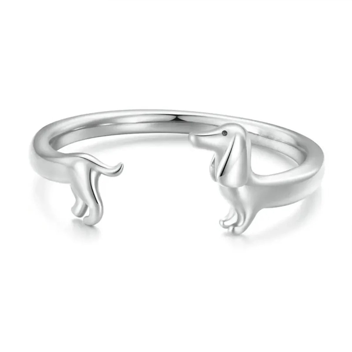 Cute Adjustable Dog Rings Set – 4pcs Open-End Fashion Jewelry