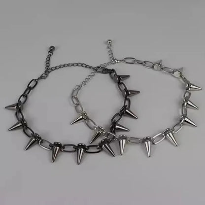 Fashion Punk Spike Chokers Necklaces Goth Rivet Collar Choker Necklace Metal Spike Link Chain Unisex Rock Night Club Jewelry