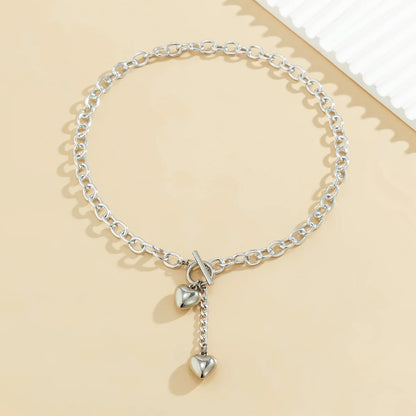 Elegant Jewelry Big Heart Pendant Necklace Geometry Chain Unique Women Valentine's Fashion Necklace