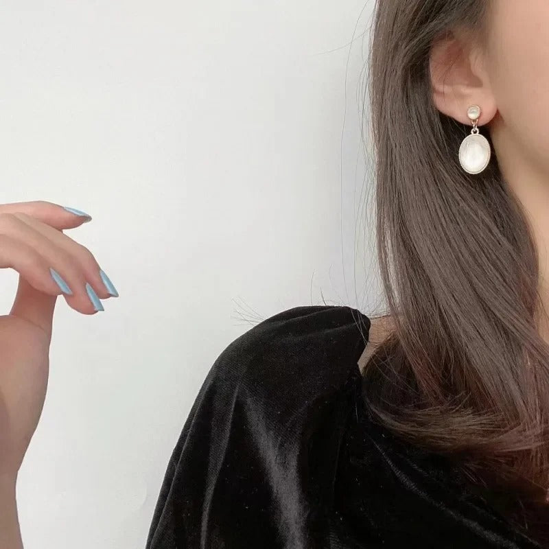 Opal Water Drop Irregular Dangle Earrings for Women Simple Jewelry