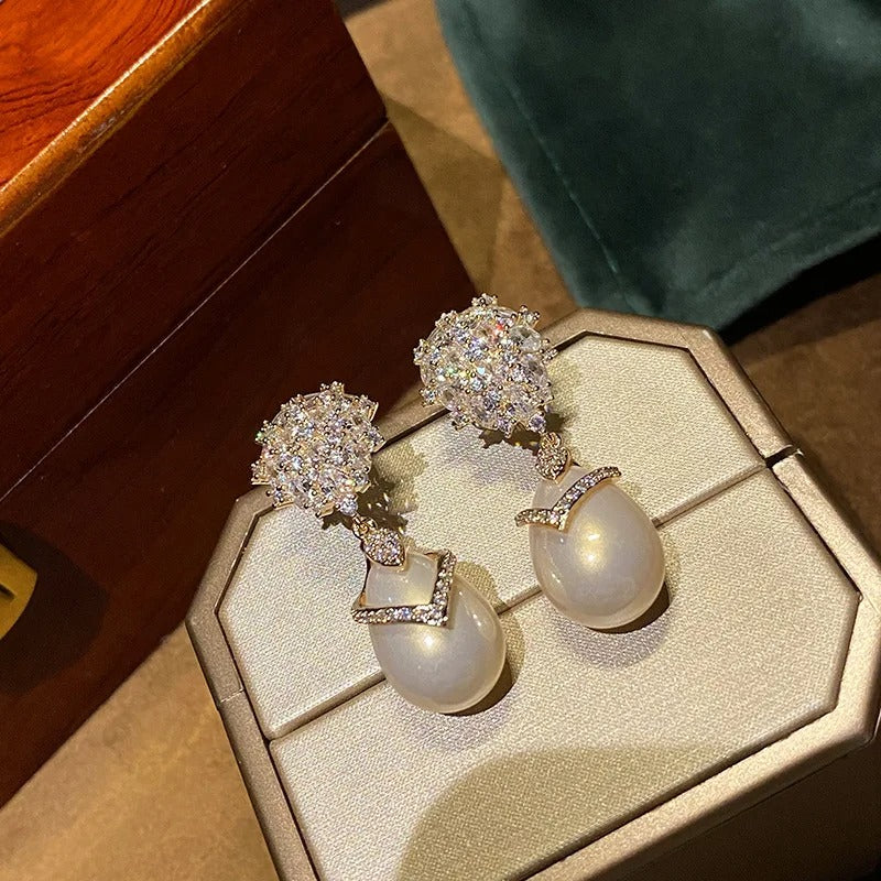 Gorgeous Pearl Drop Earrings Women Bridal Wedding Party Accessories