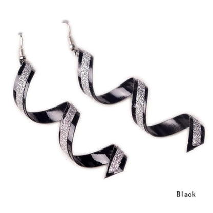 1pair Women Twist Spiral Dangle Charm Fall Earrings Jewelry Stainless Steel Long Peculiar Earrings 2025 Daily Trending Jewelry