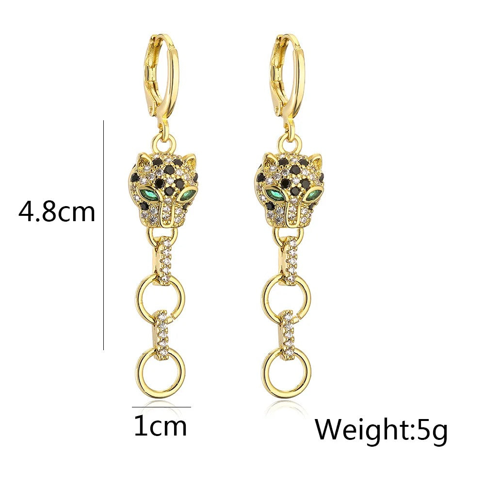 High Quality Leopard Pendant Drop Earrings Women Jewelry