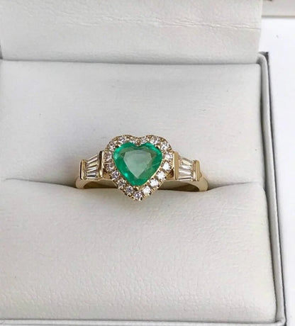 Gold Color Heart Ring White Zircon Bride Engagement Jewelry