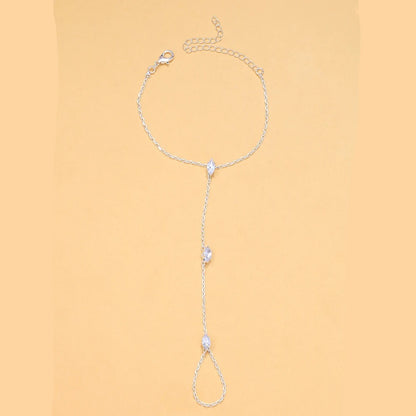 Boho Crystal Rhombus Bracelet Party Jewelry Thin Chain for Women