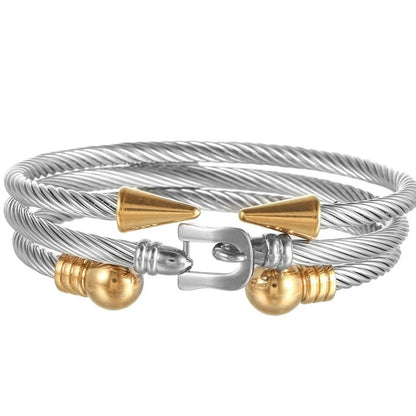 3pcs Luxury Stainless Steel Arrow Cuff Women Bracelet Women Jewelry Sets Couple Gift