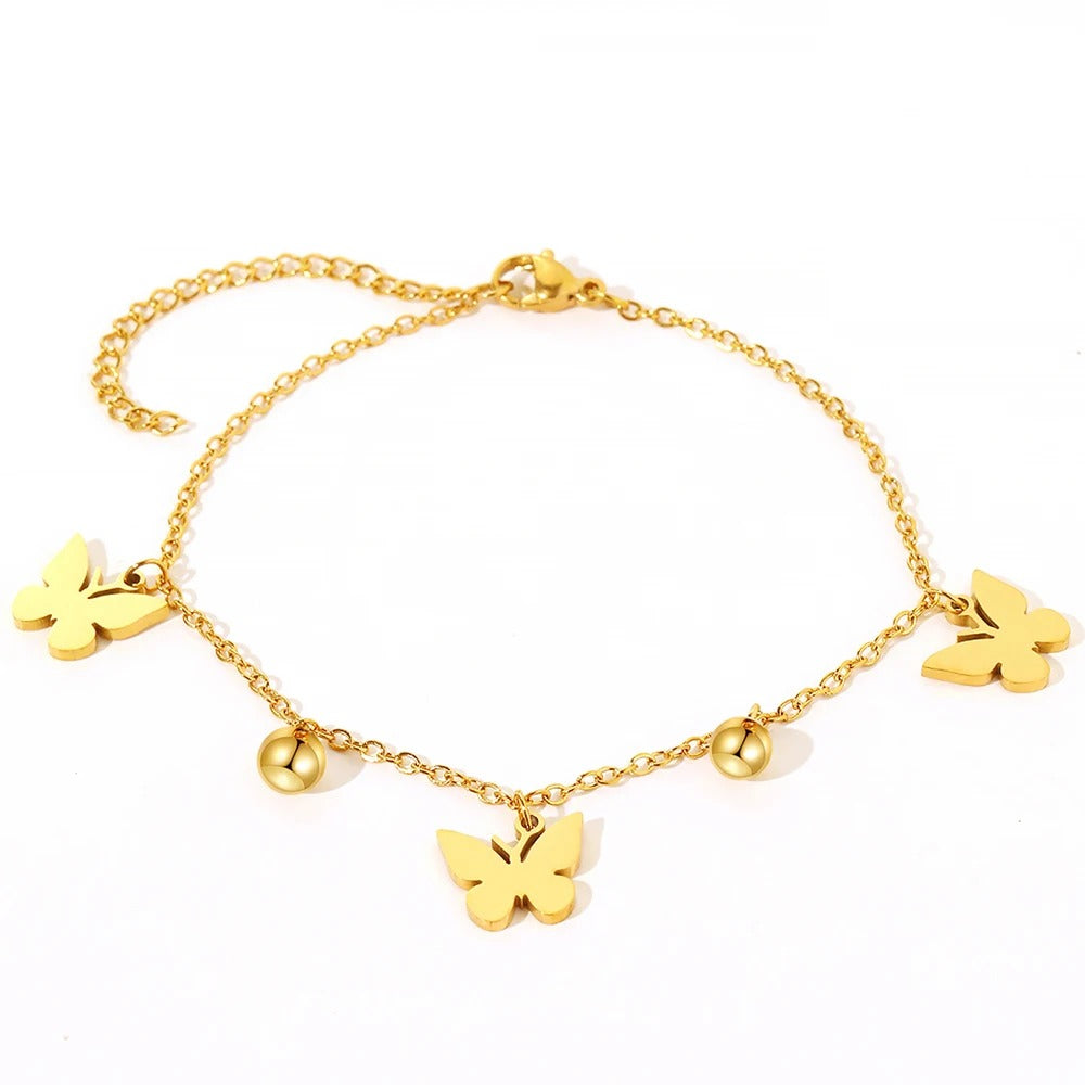 Stainless Steel Butterfly Pendant Bracelet Women’s Jewelry Gift