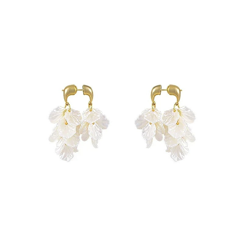 Women Summer Leaf Tassel Earrings 14K Gold Plated Fashion Jewelry