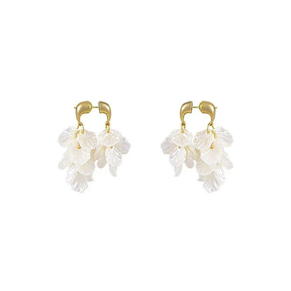Women Summer Leaf Tassel Earrings 14K Gold Plated Fashion Jewelry