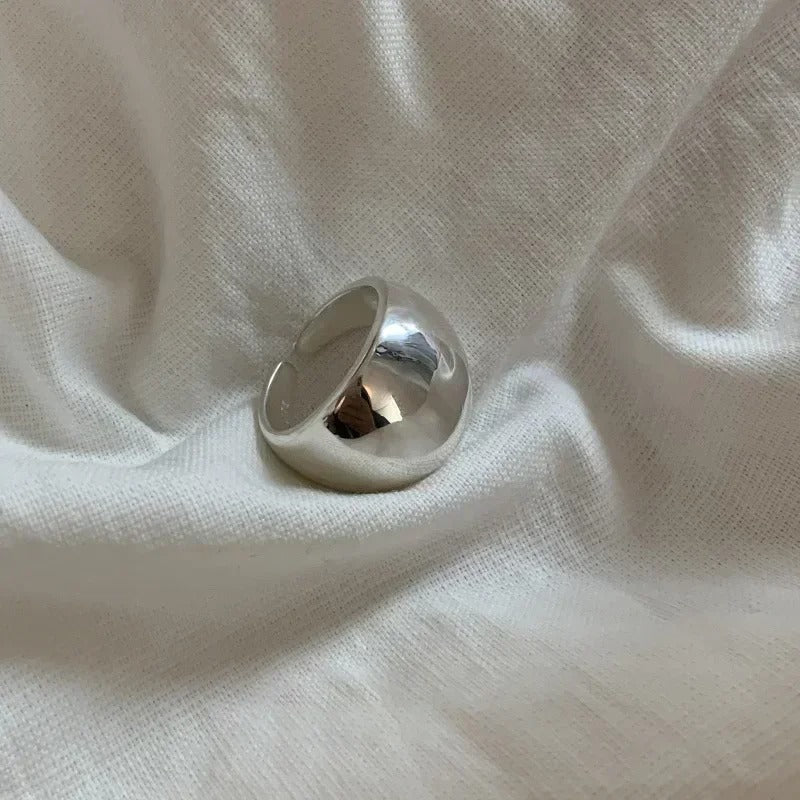 Silver Smooth Ring for Women Gift Personality Punk Creative Adjustable Jewelry