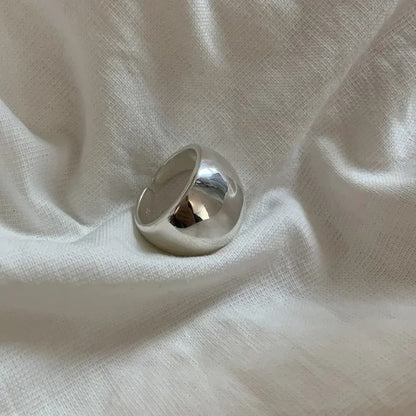 Silver Smooth Ring for Women Gift Personality Punk Creative Adjustable Jewelry
