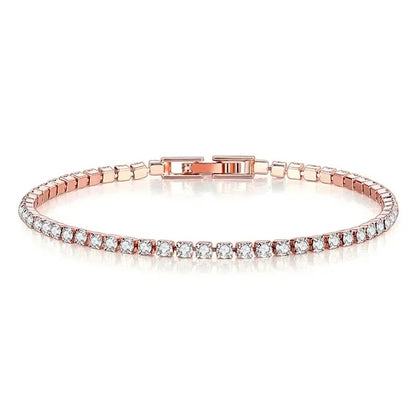 Shining Classic Hip Hop Crystal Bracelet Rose Gold for Women