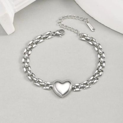 Women’s Stainless Steel Love Heart Bracelet Exquisite Party Jewelry