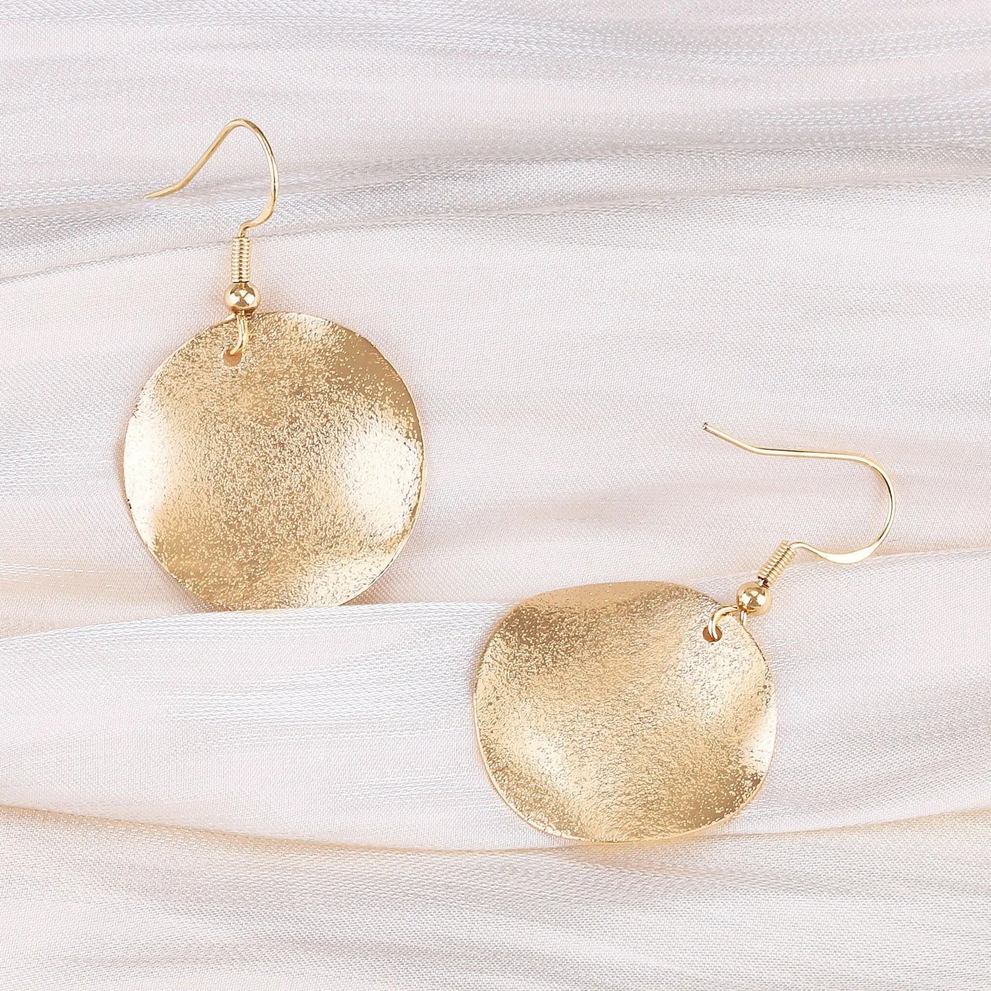 Irregular Round Drop Earrings Women Frosted Simple Jewelry