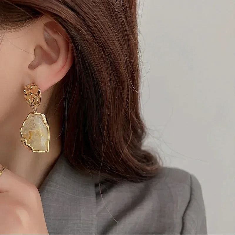 Fashion Pendant Earrings Trend Vintage Geometry Earrings for Women 2025 Korean Jewelry Acrylic Accessories Party Gift