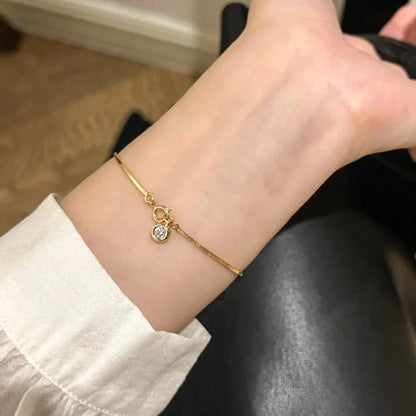Stainless Steel Zircon Blade Chain Bracelet Minimalist Women’s Jewelry