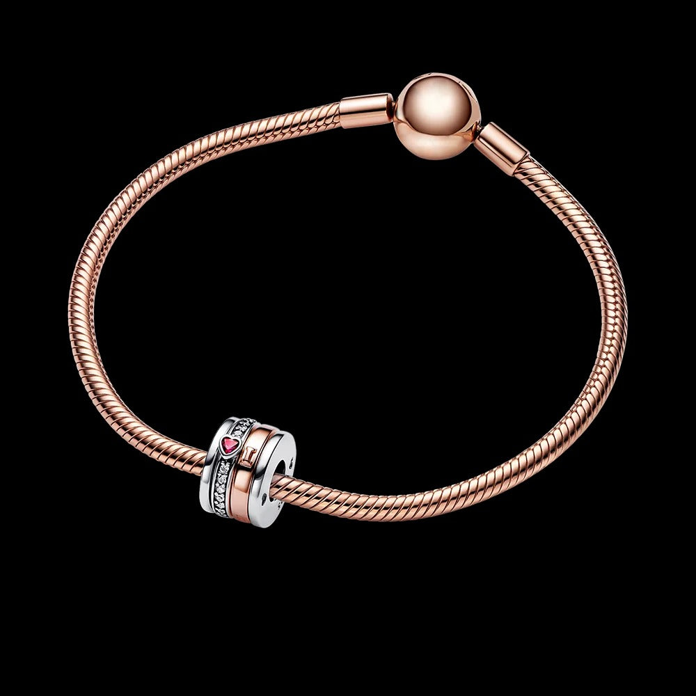 Saturn Heart Shell Charm Pendant Fit Original 3mm Serpentbone Chain DIY