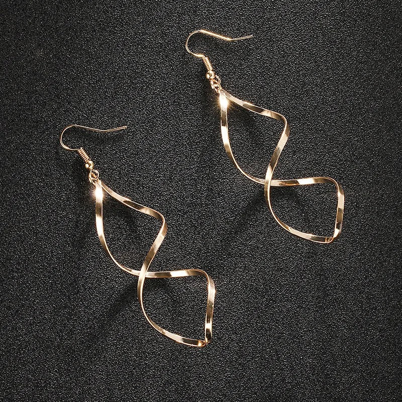 Trendy Spiral Drop Earrings Wedding Party Jewelry Women