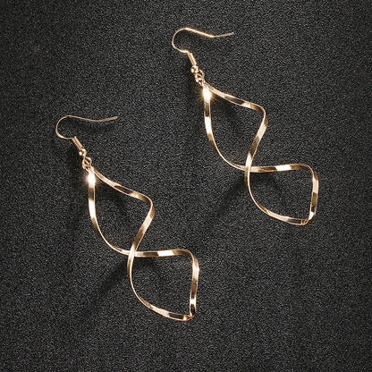 Trendy Spiral Drop Earrings Wedding Party Jewelry Women