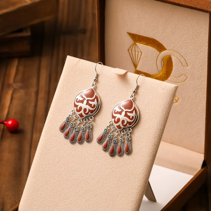 New Totem Enamel Earrings Women Short Vintage Daily Jewelry