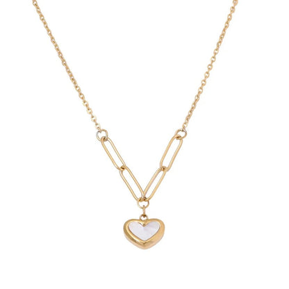 Stainless steel shell pendant necklace women's fashion heart necklace jewelry