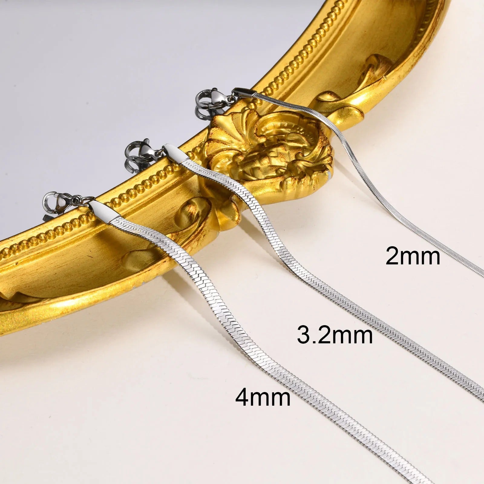 Snake Chain Bracelet For Women ,18k Gold Plated Link Adjustable Stainless Steel.