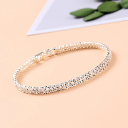Miallo Austrian Crystal Chain Bracelet Slim Wedding Jewelry for Women