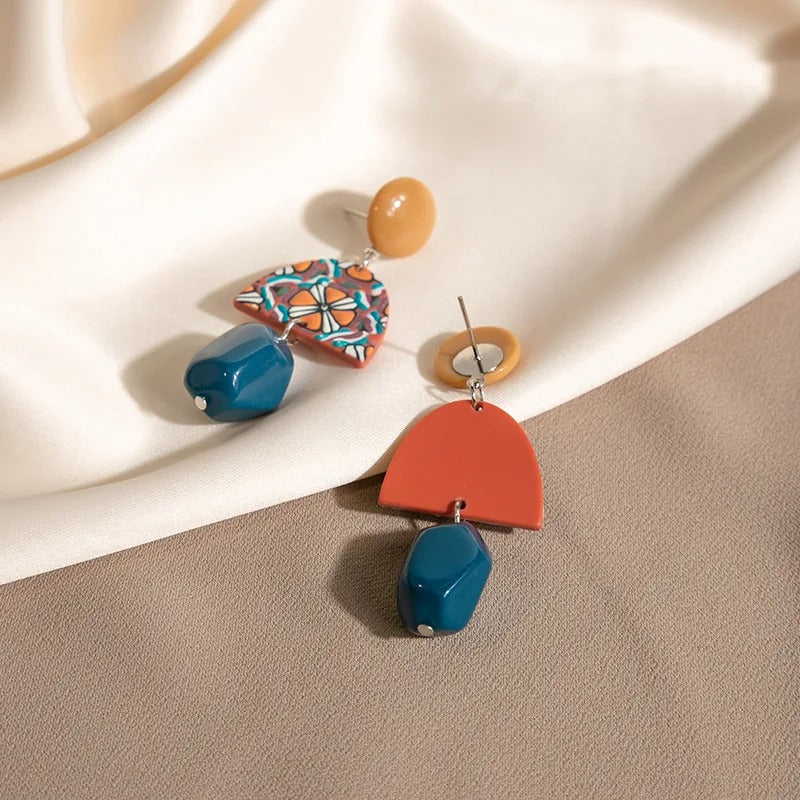New Baroque Acrylic Drop Earrings Women Colorful Dangle Jewelry