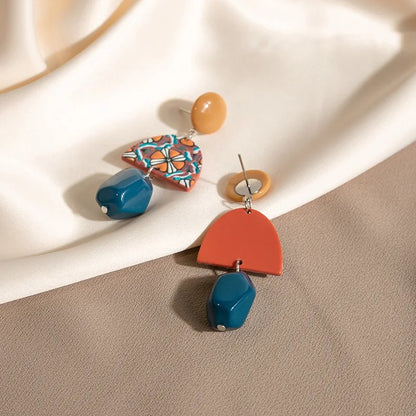 New Baroque Acrylic Drop Earrings Women Colorful Dangle Jewelry