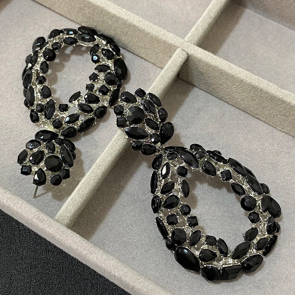 Rhinestone Droplet Drop Earrings for Women