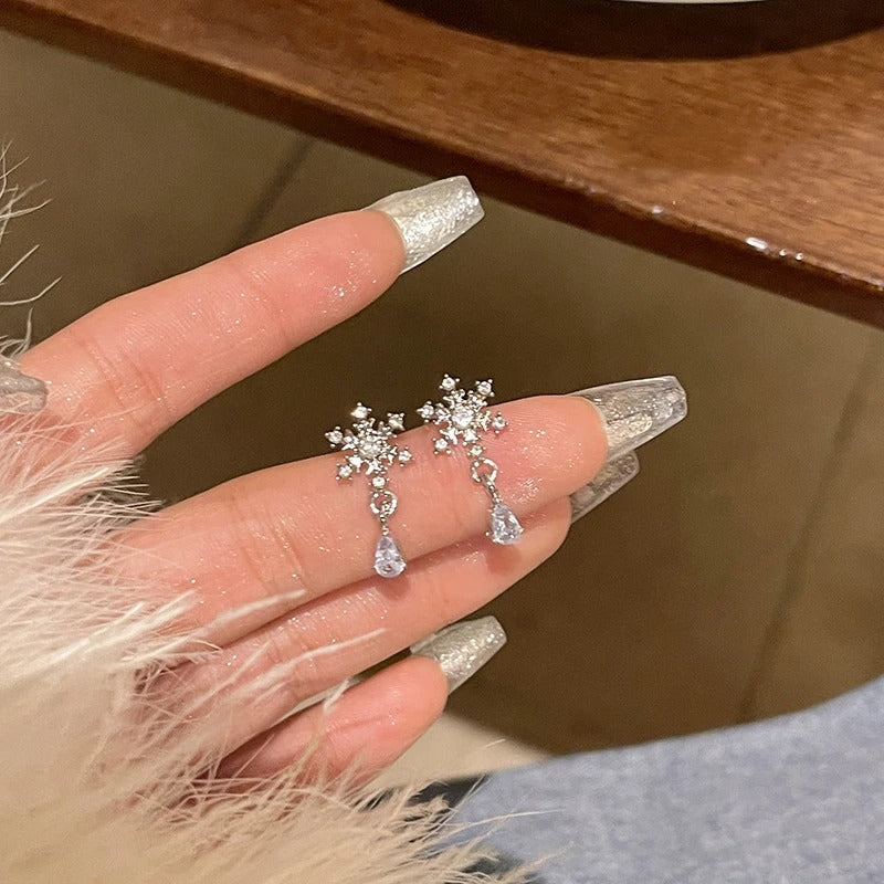 Long Tassel Star Dangle Earrings with Crystal for Women