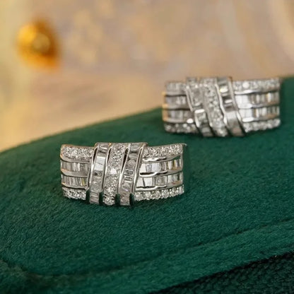 Elegant Women’s Hoop Earrings Luxury Cubic Zirconia Wedding Jewelry