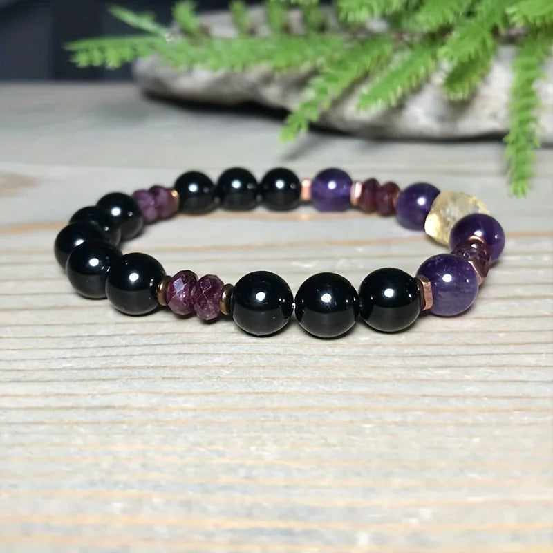 Citrine & Gemstone Healing Bracelet Money, Protection & Stress Relief