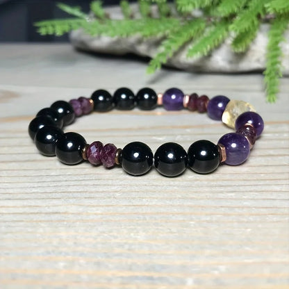 Citrine & Gemstone Healing Bracelet Money, Protection & Stress Relief