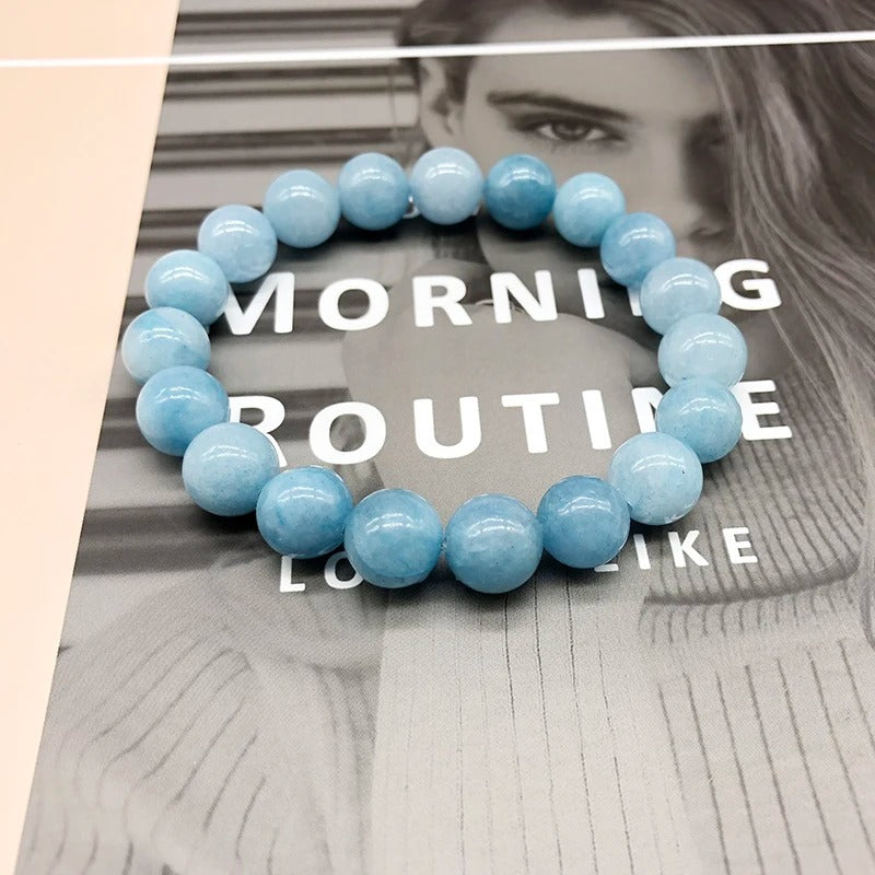 Natural Bracelet Single Crystal Elastic Romantic Crystal Yoga Blue Bracelet Woman Jewelry Beads