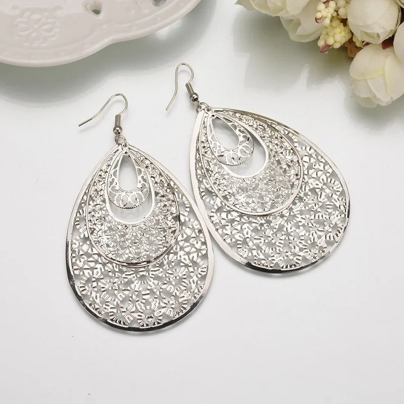 Trendy Long Drop Earrings Women Punk Metal Tassel Jewelry