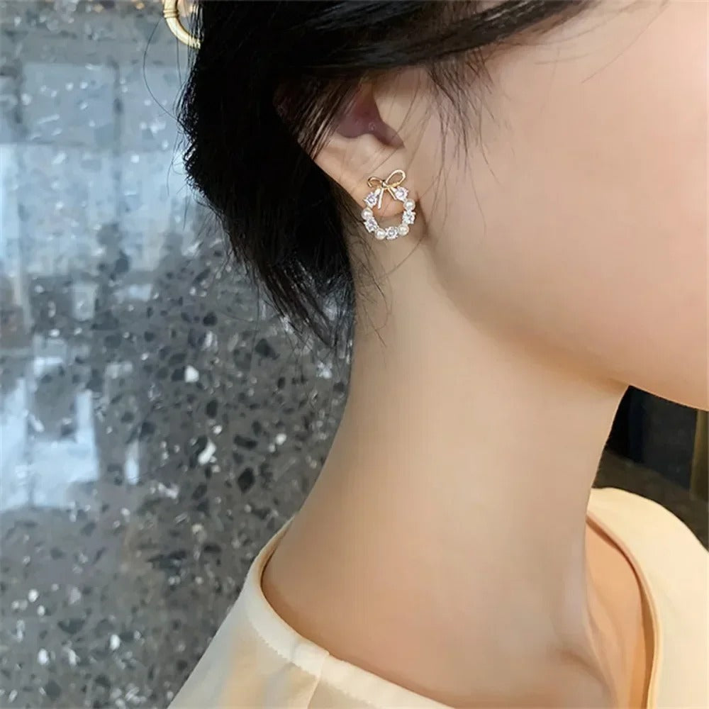 2025 New Mousse Small  Bow Earrings Advanced Sense Short Studs Earrings for Women Ear Jewelry Accessories Gifts