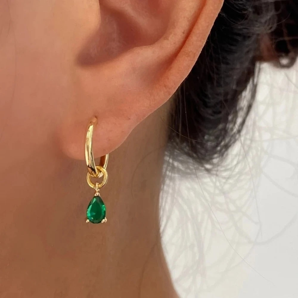 Water Droplet Drop Earrings Women Colored Crystal Jewelry