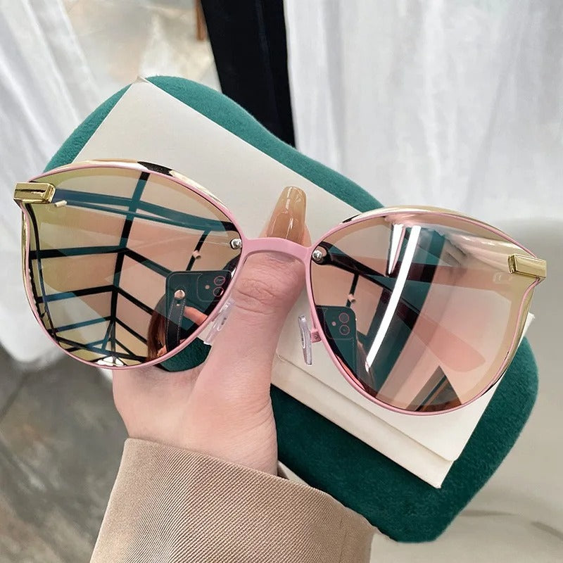 Fashion Classic Polarized Cat Eye Sunglasses for Women Luxury UV400 Round Eyewear