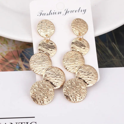 European Irregular Drop Earrings Women Multi-Layer Round Jewelry