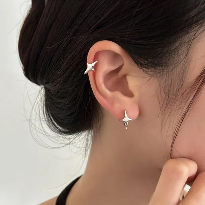 Star Geometric Hoop Earrings for Women