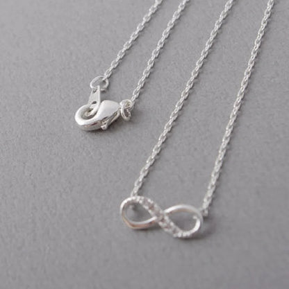 Rhinestone Infinity Pendant Necklaces for Women Crystal Luky Choker Necklace Men's Women's Jewelry
